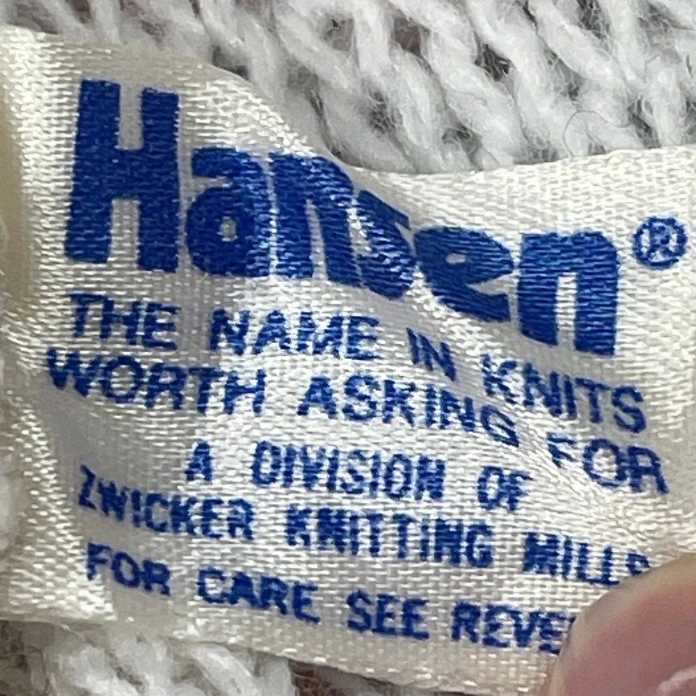 Vintage Hansen Womens Knit Beanie Hat and Gloves‎ Set Fair Isle White Pink Blue